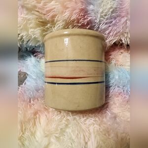 Vintage RRP Pottery Crock Stripes USA Primitive Farmhouse Americana Roseville OH